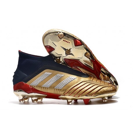 Adidas Scarpa da Calcio Nuovo Predator 19+ FG - Oro Argento Rosso