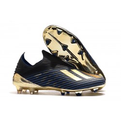 Scarpe da calcio adidas X 19+ FG per terreni duri Nero Blu Oro