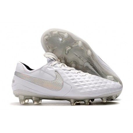 Nike Tiempo Legend VIII Elite FG Scarpa - Bianco Cromo Platino
