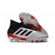 Scarpa Nuovo Adidas Predator 19.1 FG - Argento Nero Rosso