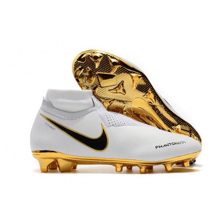 Scarpe Nuovo Nike Phantom Vision Elite DF FG Bianca Oro