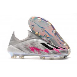 Scarpe da calcio adidas X 19+ FG per terreni duri Argento Nero Rosa