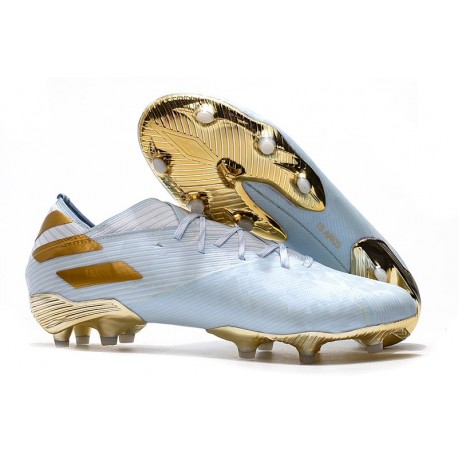 Adidas Nemeziz 19.1 FG Bianco Oro Metallico Light Aqua