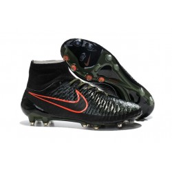 Nuovo 2015 Nike Magista Obra FG ACC Scarpe Calcio Nero Verde