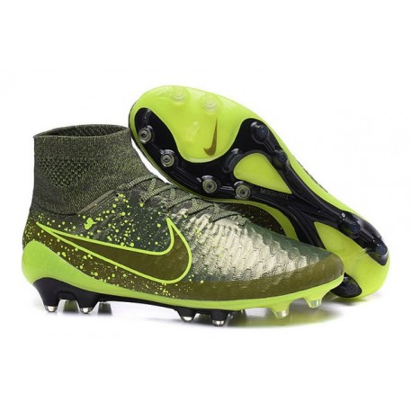 Nuovo 2015 Nike Magista Obra FG ACC Scarpe Calcio Agrume Scuro Volt Nero