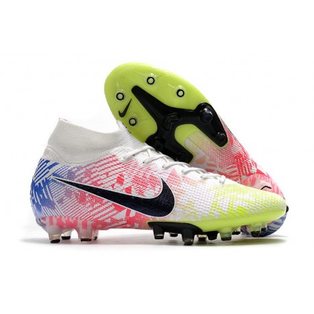 Nike Mercurial Superfly VII Elite AG-Pro Neymar Bianco Nero Blu Racer Volt