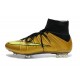 Nike Scrapa Calcio Mercurial Superfly Iv FG Tacchetti Oro Nero