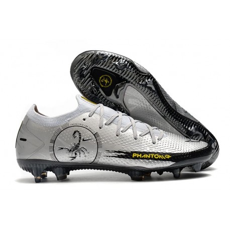 Nike Nuovo Scarpe da Calcio Phantom GT Scorpion Elite FG Argento Nero
