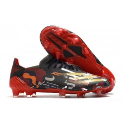 adidas X Ghosted.1 FG Scarpe Nero Rosso Oro