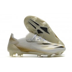 adidas X Ghosted.1 FG Scarpe Bianco Oro Metallico Melange Nero Core