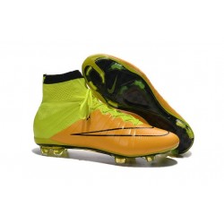 Scrape Nike Mercurial Superfly Iv FG Terreno Duro Pelle Giallo Volt