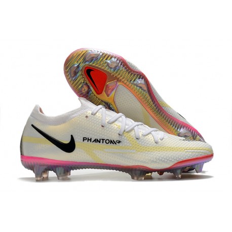 Nike Phantom GT ii Elite FG Bianco Nero Cremisi Vivace Rosa Blast