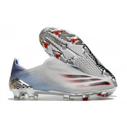Scarpa Nuovo adidas X Ghosted+ FG Argento Metallico Nero Core Scarlatto