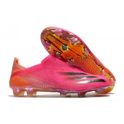 Scarpa Nuovo adidas X Ghosted+ FG Rosa Shock Nero Core Arancione Acceso