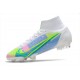 Scarpe Nike Mercurial Superfly 8 Elite DF FG Bianco Blu Verde