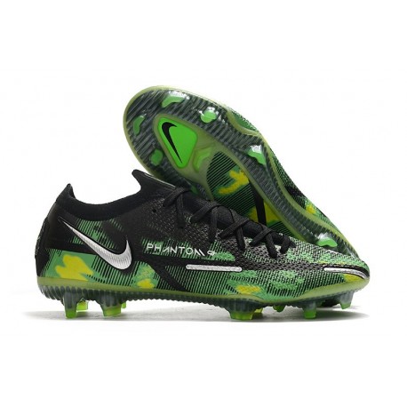 Nike Phantom GT 2 Elite DF FG Nero Metallic Platino Verde Strike