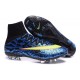 Nuovo 2015 Scrape Calcio Nike Mercurial Superfly FG Terreni Blu Giallo