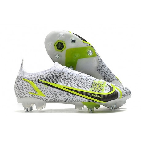 Scarpe Nike Mercurial Vapor 14 Elite SG-Pro Bianco Nero Metallic Argento Volt