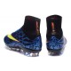 Nuovo 2015 Scrape Calcio Nike Mercurial Superfly FG Terreni Blu Giallo