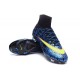 Nuovo 2015 Scrape Calcio Nike Mercurial Superfly FG Terreni Blu Giallo