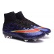 Nuovo 2015 Scrape Calcio Nike Mercurial Superfly FG Terreni Viola Rosso
