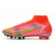 Nike Mercurial Superfly 8 Elite AG Pro Cremisi Vivace Argento Metallico