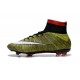 Nuovo 2015 Scrape Calcio Nike Mercurial Superfly FG Terreni Giallo Nero Bianco