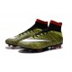 Nuovo 2015 Scrape Calcio Nike Mercurial Superfly FG Terreni Giallo Nero Bianco