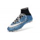 Nuovo 2015 Scrape Calcio Nike Mercurial Superfly FG Terreni Safari Blu Bianco