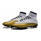 Scrapa da Calcio Nike Mercurial Superfly CR7 FG ACC Bianco Oro