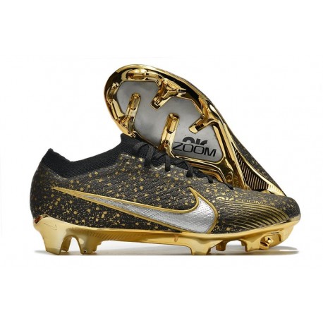 Nike Air Zoom Mercurial Vapor 15 Elite FG Nero Oro Argento