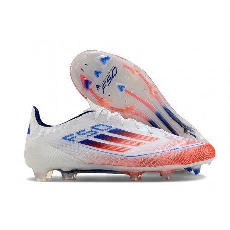 Scarpa Adidas F50 Elite FG Ftwr Bianco Rosso Solare Blu Lucido