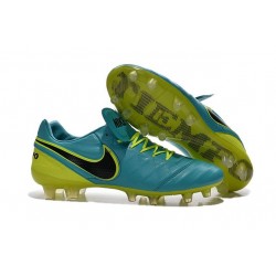 Nuovo Scarpe da Calcetto Nike Tiempo Legend 6 FG Uomo Blu Volt Nero