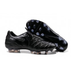 Nuovo Scarpe da Calcetto Nike Tiempo Legend 6 FG Uomo Tutto Nero