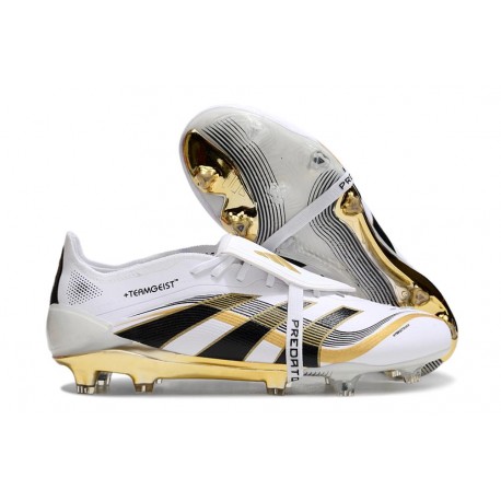 Adidas Predator 2025 Elite FT FG Ftwr Bianco Nero Oro Met