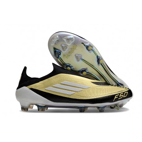 Adidas F50 Elite Senza Lacci FG Oro Met Nero Bianco