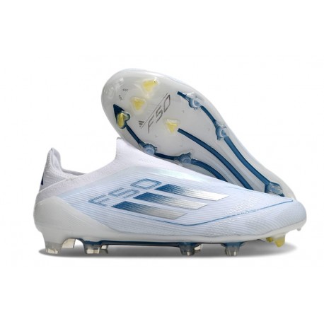 Adidas F50 Elite Senza Lacci FG Bianco Blu