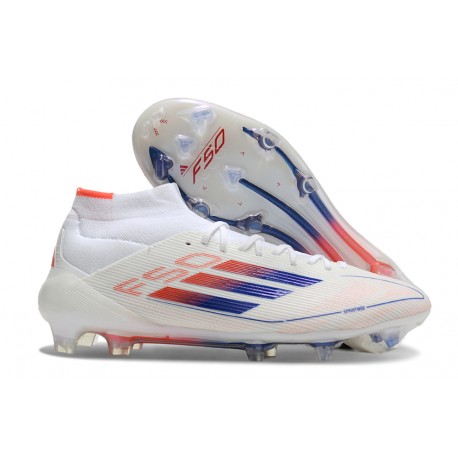 Scarpe Adidas F50 Elite Mid FG Ftwr Bianco Rosso Solare Blu Lucido