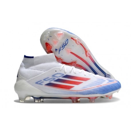 Scarpe Adidas F50 Elite Mid FG Ftwr Bianco Rosso Solare Blu Lucido