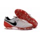 Nuovo Scarpe da Calcetto Nike Tiempo Legend 6 FG Uomo Bianco Rosso Nero