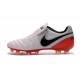 Nuovo Scarpe da Calcetto Nike Tiempo Legend 6 FG Uomo Bianco Rosso Nero