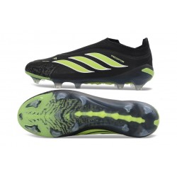 adidas Nuovo Scarpe Predator Laceless Elite FG Nero Verde Lime