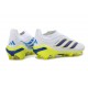adidas Nuovo Scarpe Predator Laceless Elite FG Bianco Blu Giallo