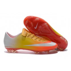 Nike Scarpette da Calcio Nuovo Mercurial Vapor X FG Arancio Giallo Bianco