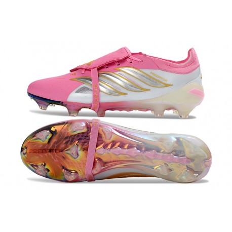 Scarpe da Calcio Adidas Predator Elite Tongue FG Rosa Bianco