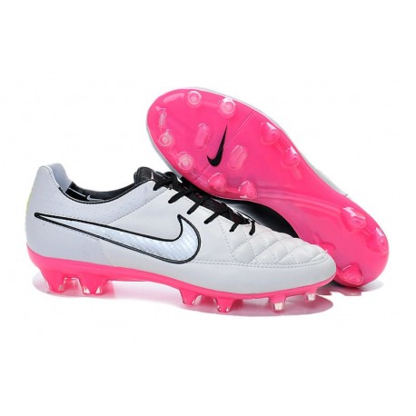 Nike Tiempo Legend V FG Scarpette da Calcio Bianco Nero Rosa