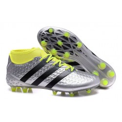 Nuovo 2016 adidas Scarpe da Calcio ACE 16.1 Primeknit FG/AG Metallico Nero