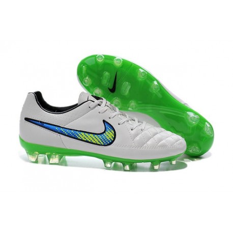 Nike Tiempo Legend V FG Scarpette da Calcio Bianco Verde