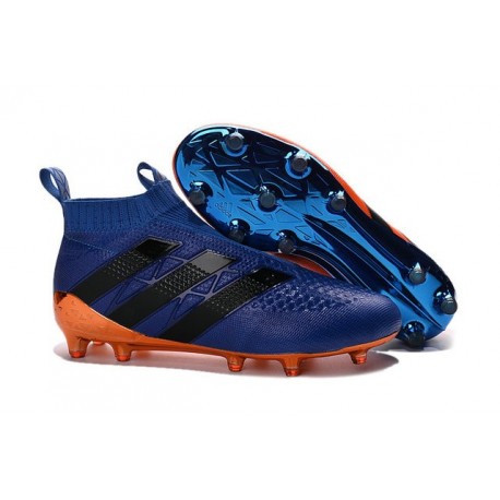 Nuovo Scarpette da Calcio adidas Ace16+ Purecontrol FG/AG Arancio Blu