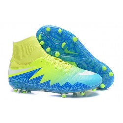 Nuovo 2016 Scarpe Calcio Nike Hypervenom Phantom II FG Verde Blu Bianco